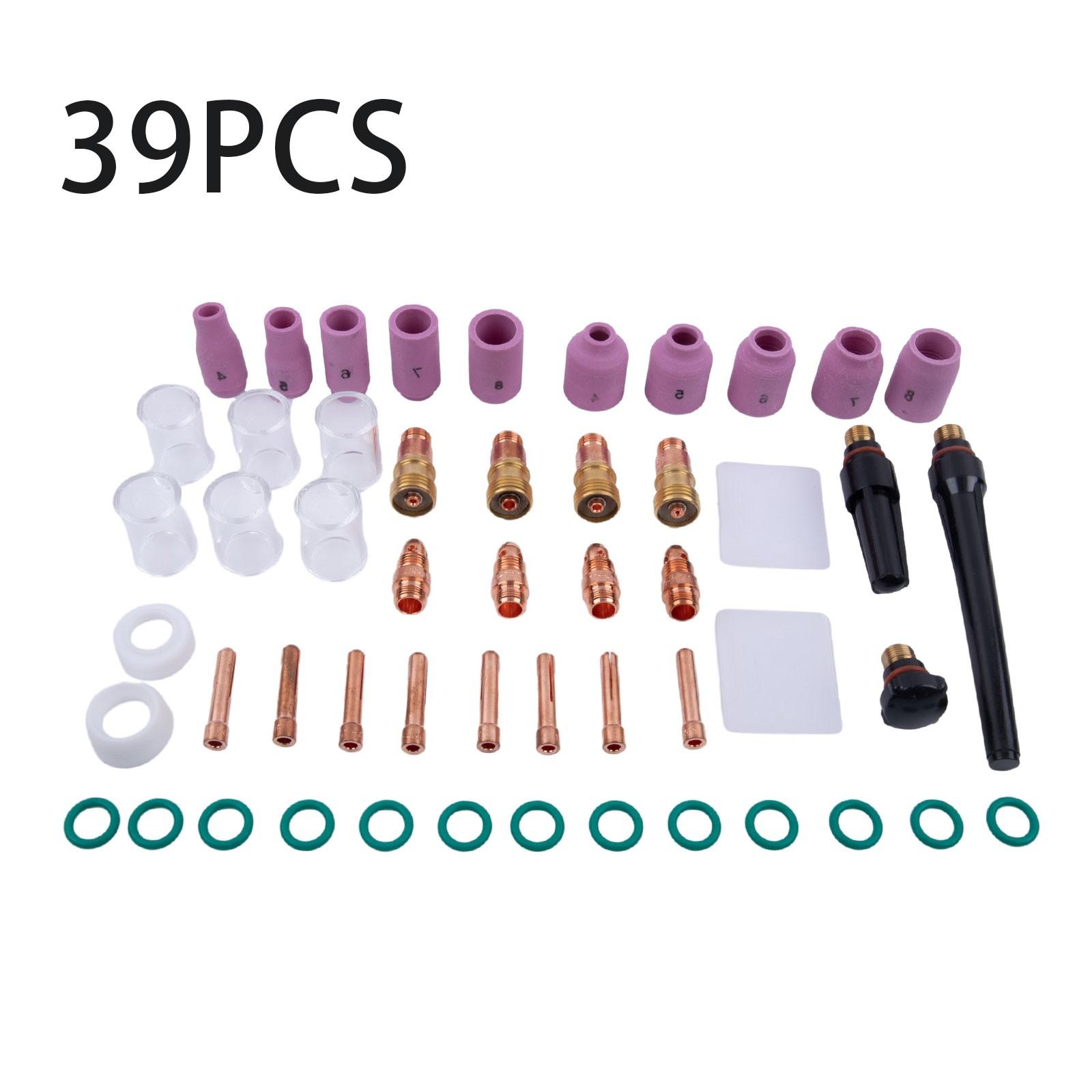 

49 шт. сварочная горелка TIG для короткой газовой линзы #10 стеклянный колпачок комплект для WP-17/18/26