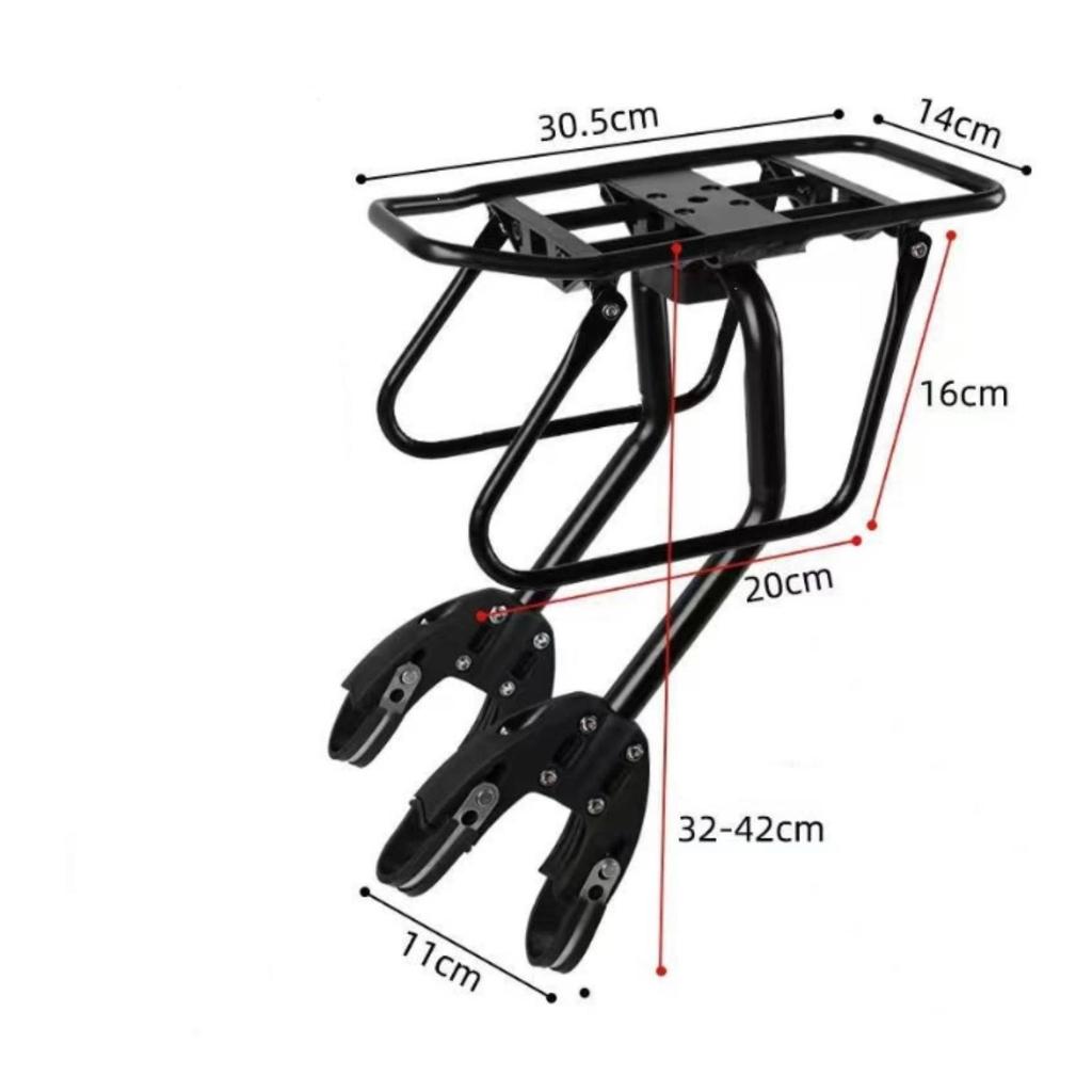 Rear Two-Wheel Rack with Side Supports Heavy-Duty Cargo