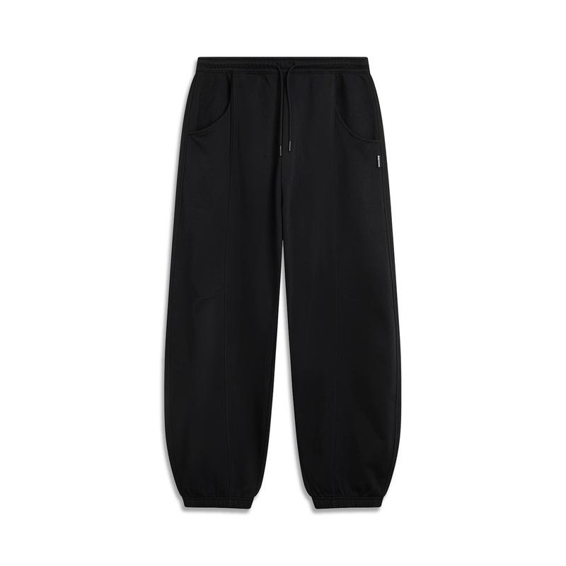 Li Ning CF Outdoor Tapered Loose Comfortable Waist Slimming Banana Pants Casual Pants Men pants Black AKLV805-6