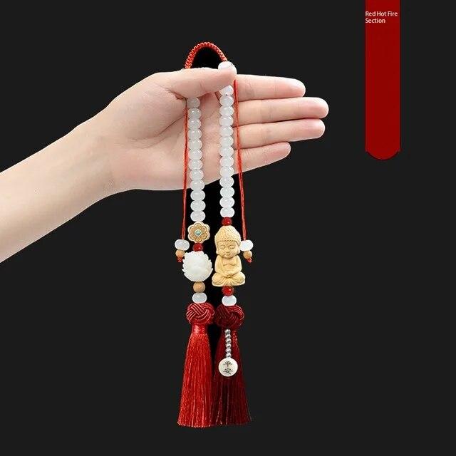 Buddha Bodhi Car Pendant High-end Safety Car Accessories Car Lotus Mirror Pendant Chinese Wind Supplies