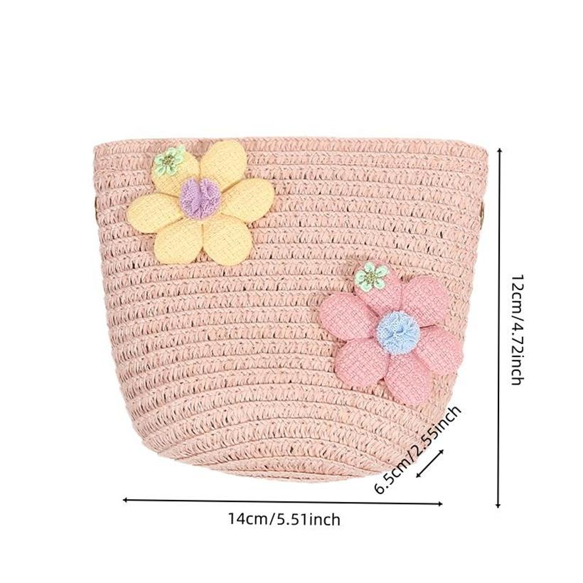 Cute Girls Kids Mini Straw Beach Shoulder Bag Lightweight Summer Crossboy Purse Small Wallet Handbag