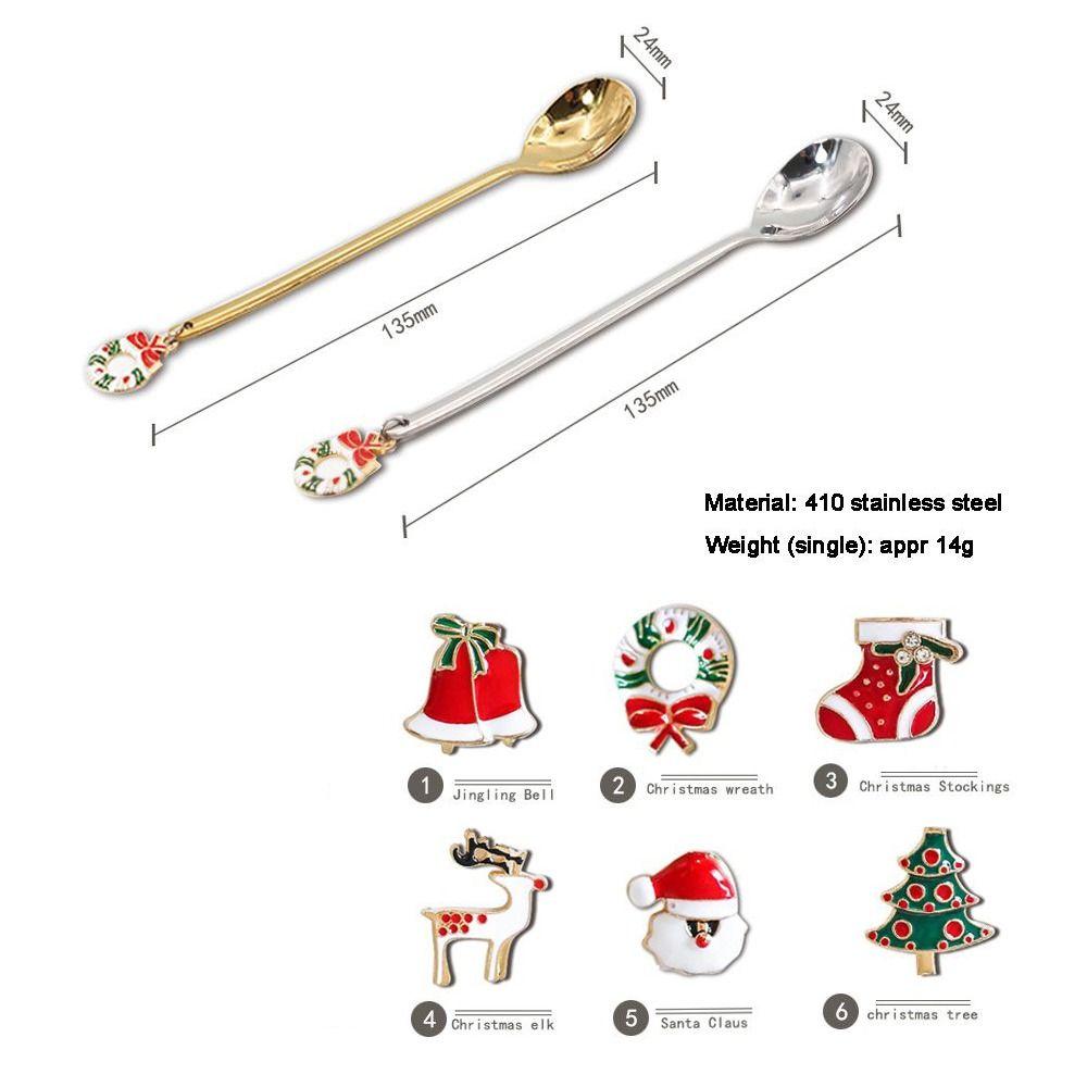 Elk Pendant Christmas Spoon Set Creative Tableware Dessert Spoon Creative Coffee Spoon  Christmas