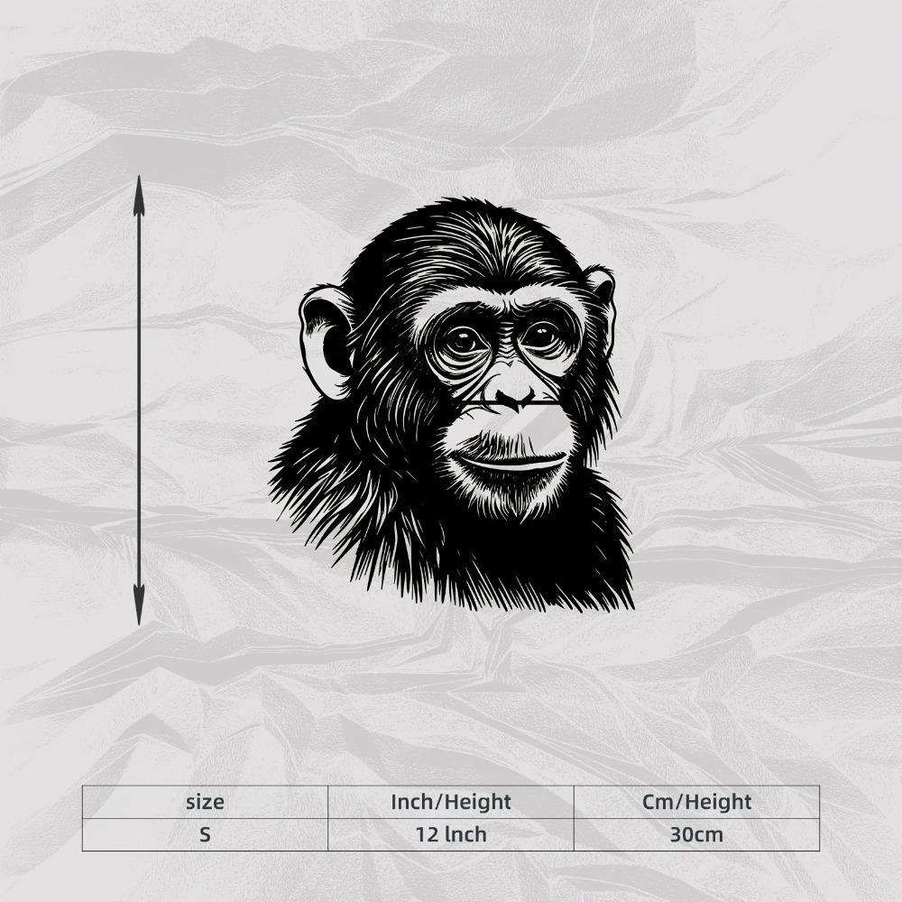 

Chimpanzee Metal Wall Art Sculpture Weather Resistant Outdoor Decor Wildlife Gift for Garden Patio Fence Easter New Year S/30cm/12inch