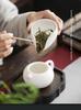 Ling Yi White Porcelain Gongfu Tea Set: Tea Spoon, Tea Measure, Portioning Tray, and Accessories.
