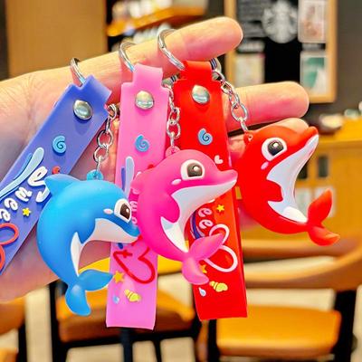 Cartoon Aquarium Keychain: Cute Dolphin, Whale, Seahorse & Crab Backpack Pendant Souvenir