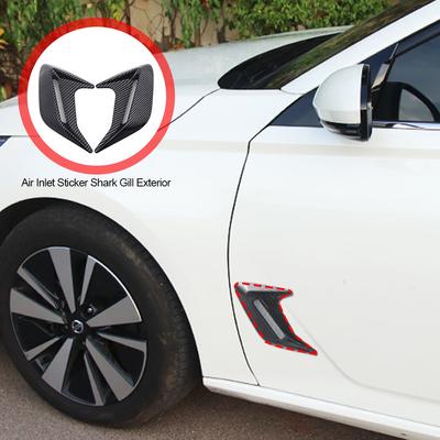 2 Pcs ABS Plastic Car Side Air Outlet Air Flow Mudguard Air Inlet Sticker Shark Gill Air Outlet Simulation Exterior