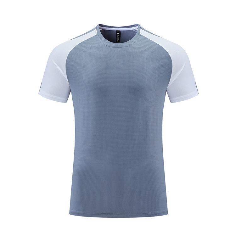 Men's Ice Silk Quick-Dry Crew Neck Sports Tee - Casual, Elastic, Short Sleeve Running Shirt