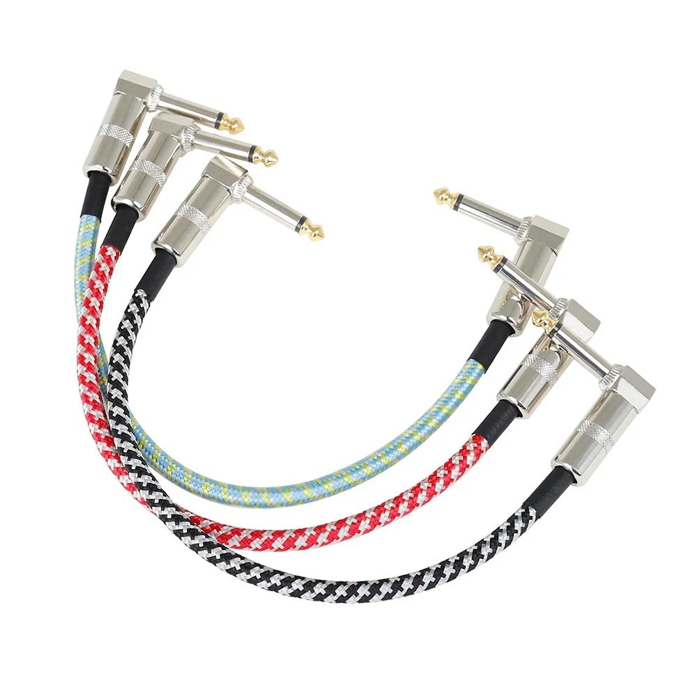 1/3Pcs Guitar Effect Pedal Patch Cable 6.35Mm Cord Low Noise Shielded Audio Cable Electric Guitar Color Braided Cable 15/30Cm