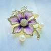 Fashion Purple Lilac Flower Delicate Brooches For Women Clothing Coat Banquet Accessories Gifts