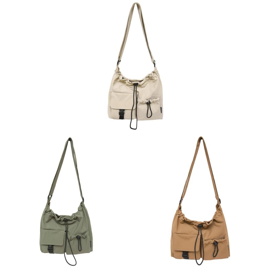 Unisex Nylon Shoulder Bag With Multiple Pockets For Daily Use And Outdoor Activities