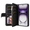 For Oppo Reno12 5G (Global) Leather Case with Strap Zipper 9 Card Slot Phone Cover Stand