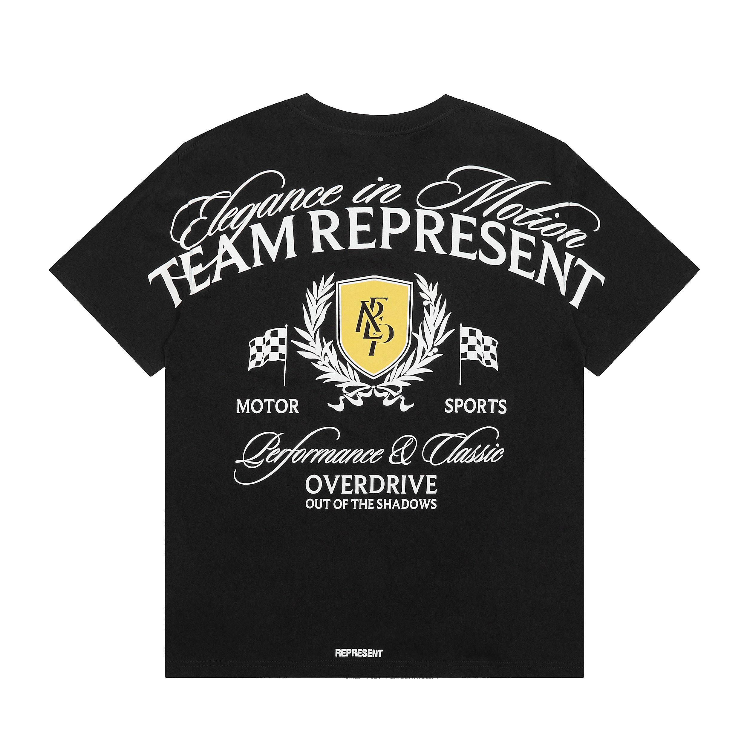 Summer Men s Oversized Racing Print T-Shirt Retro Motor Sports Black Cotton Streetwear Top S