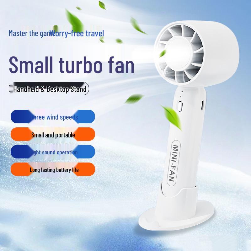 New T10 Handheld Mini Fan: Silent, Strong Wind, USB Rechargeable for Outdoor Use Unspecified