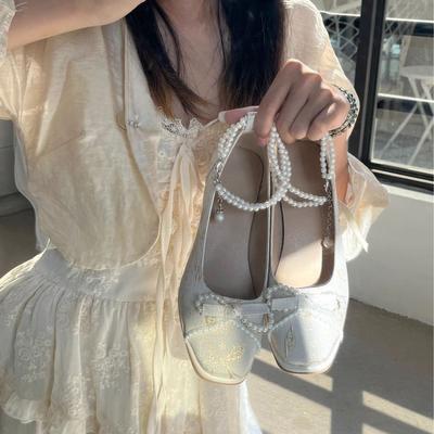 Buty Mary Jane damskie nowe kok wysokie obcasy damskie buty pojedyncze gruby obcas buty cheongsam