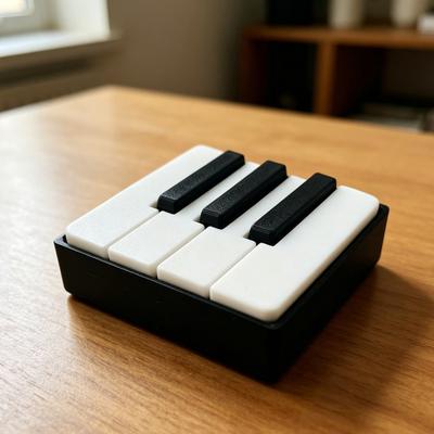 Klaviertastatur Clicker Fidget Spielzeug, 3D-gedruckter Schreibtisch-Stressabbauer, Niedliche musikalische Figur für Büroschreibtisch-Dekoration, Angstlösendes Geschenk