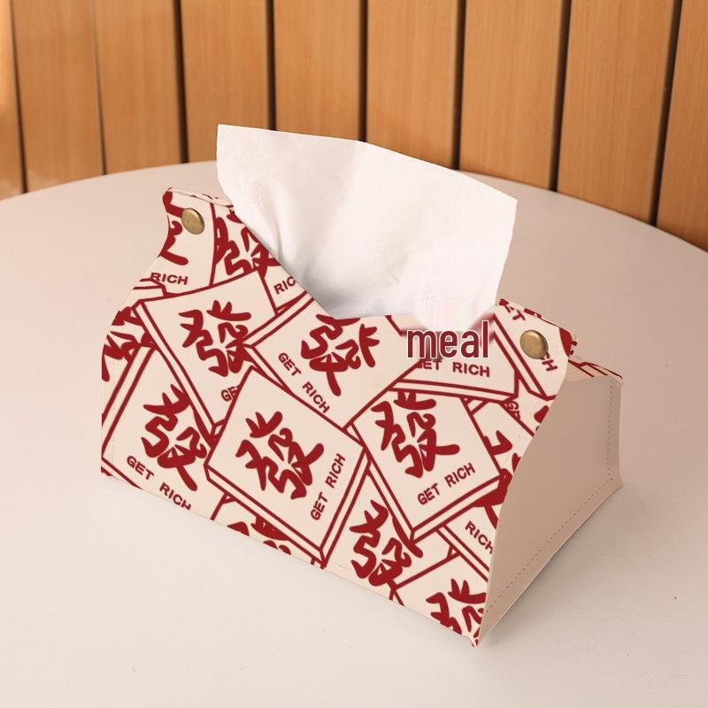 

Luxurious Red Mahjong Tissue Box: Chinese Trendy Pull-Out for Home, Living Room & Restaurant