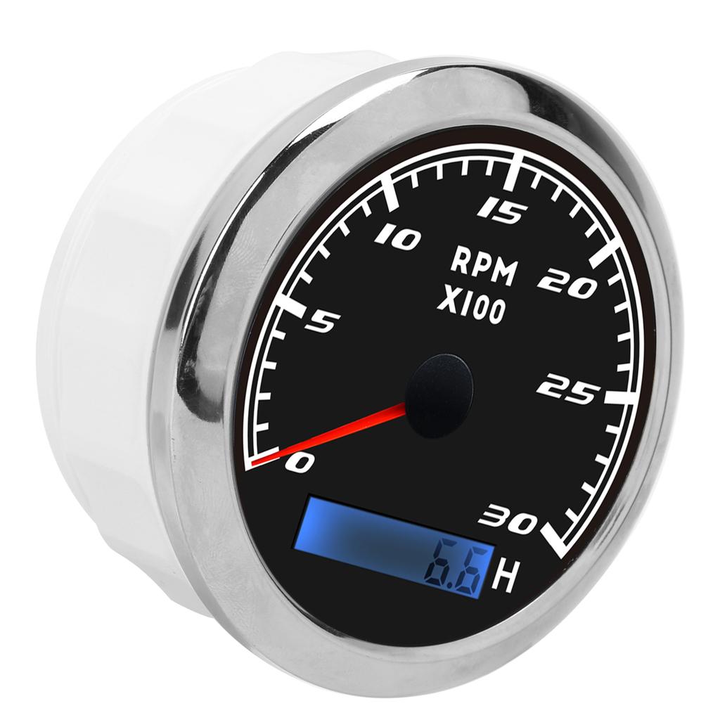 85mm Pointer Tachometer RPM Tacho Gauge IP67 Stainless Steel Universal for Car Boat Marine