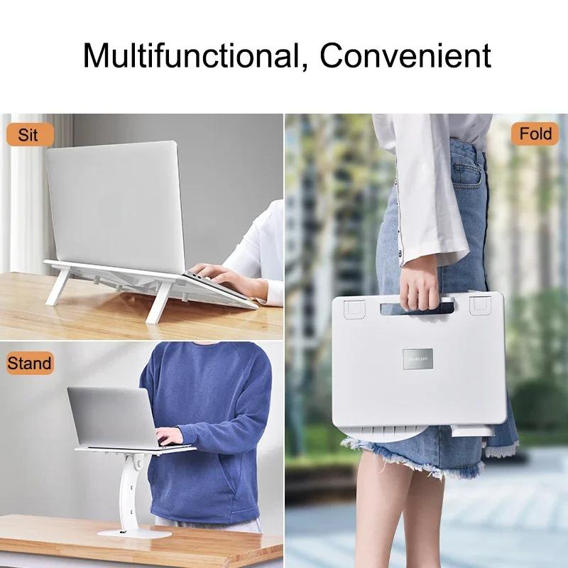 Eary Reading Desk Laptop Stand Desktop Multi-functional Portable Tablet Laptop Desk Angle Adjustable Reading Holder Book Stand