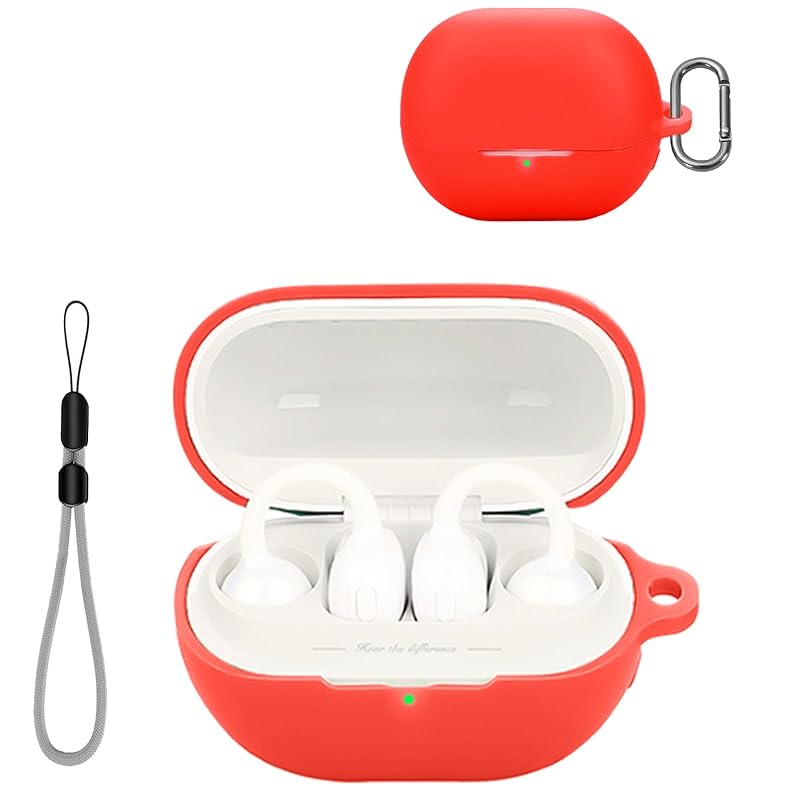 

SOUNDPEATS UU for case Cover [YANMONGI] Wireless earphones protective cover silicone protective case -With chain charging case cover visible led light