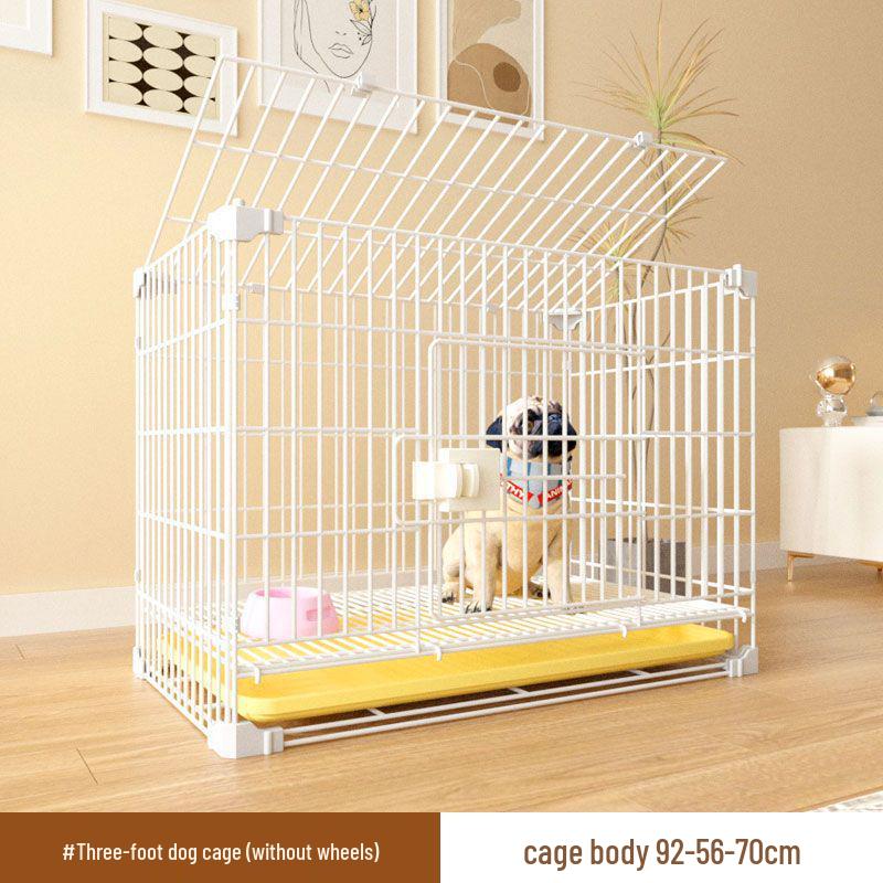 Reinforced Three-Layer Indoor Pet Cage with Toilet for Small Dogs