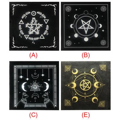 8 Types Tarot Card Tablecloth Pentagram Divination Altar Cloth 49x49cm For Solitaire Astrology Non-Slip Mat Tapestry Home Decors