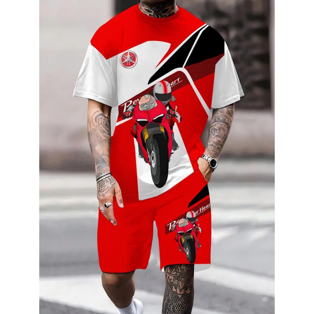 

Summer New 3D Printed Men s Football Short sleeved Shorts Set Comfortable Street Sports Clothing Summer Sports Set 6XL
