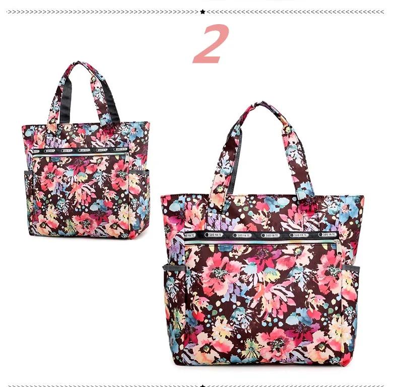 Damen Lunchtasche Mode Flora Aufdruck Student Picknick Lunchtaschen Wasserdichte Handtasche Beutel Große Kapazität Tragetaschen