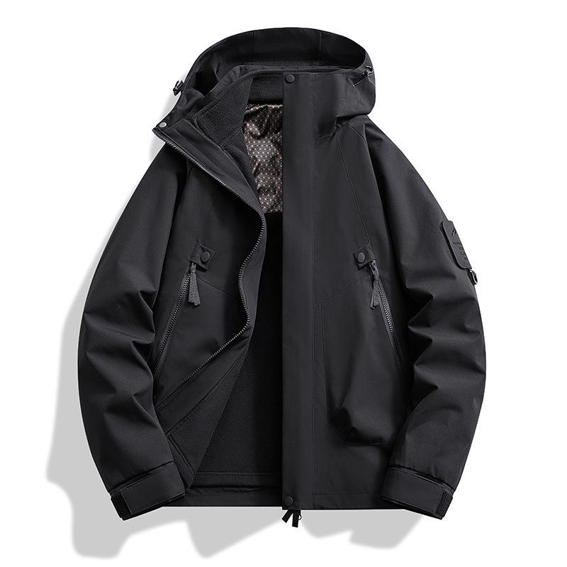 2024 Men’s & Women’s 3-in-1 Outdoor Mountaineering Jacket: Detachable, Waterproof, Solid Color System.