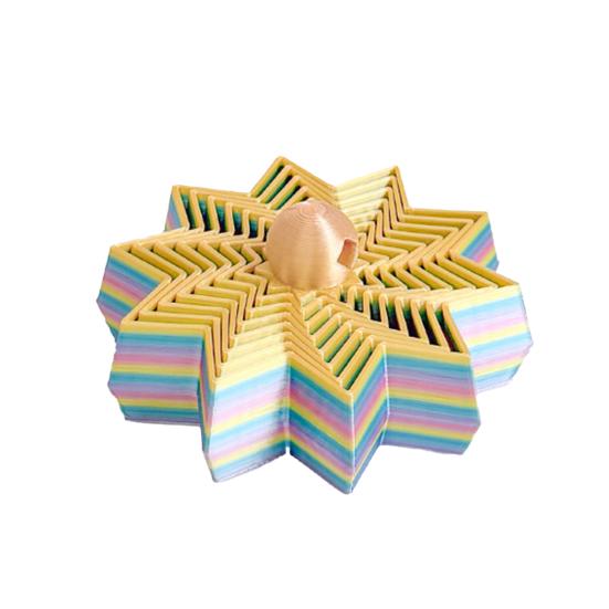 Expanded Sensory Fidget Star Whirling Spiral Star Fidget Toy Spinning Tower Flexible Star with Handle for Stress Anxiety Relief Home Office Desk Toy