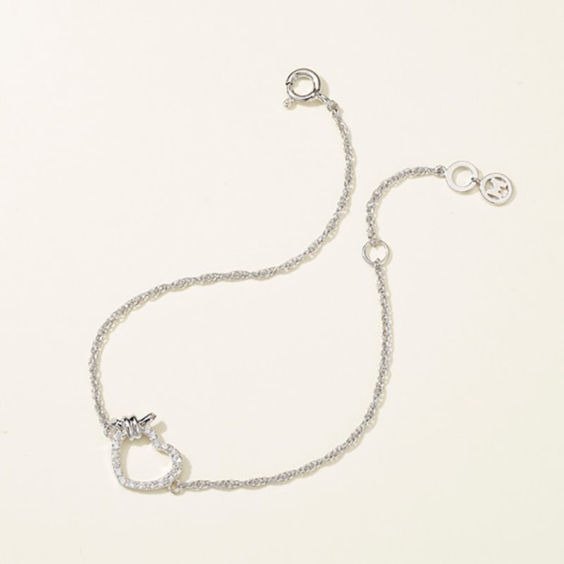 METROCITY JEWELRY Cuore Sterling Silver White Bracelet A231SB2002WPA