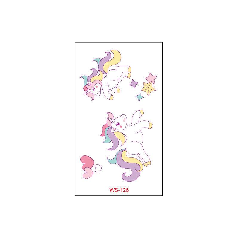 Cross Border Children's Cartoon Unicorn Tattoo Sticker Waterproof Long-lasting Fun Cute Sweat Resistant