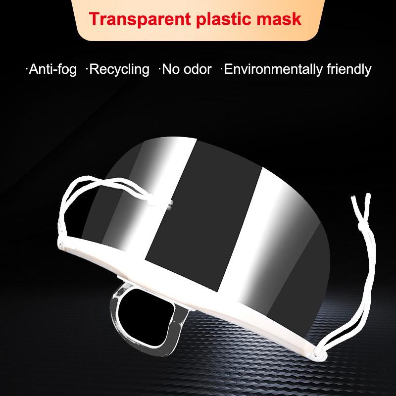10/20/30 Bucăți Mască Reutilizabilă Transparentă Anti-Ceață Acoperire Plastic Protecție Față Deschisă Restaurant Școală Plastic Anti-Salivă Protecție Gură