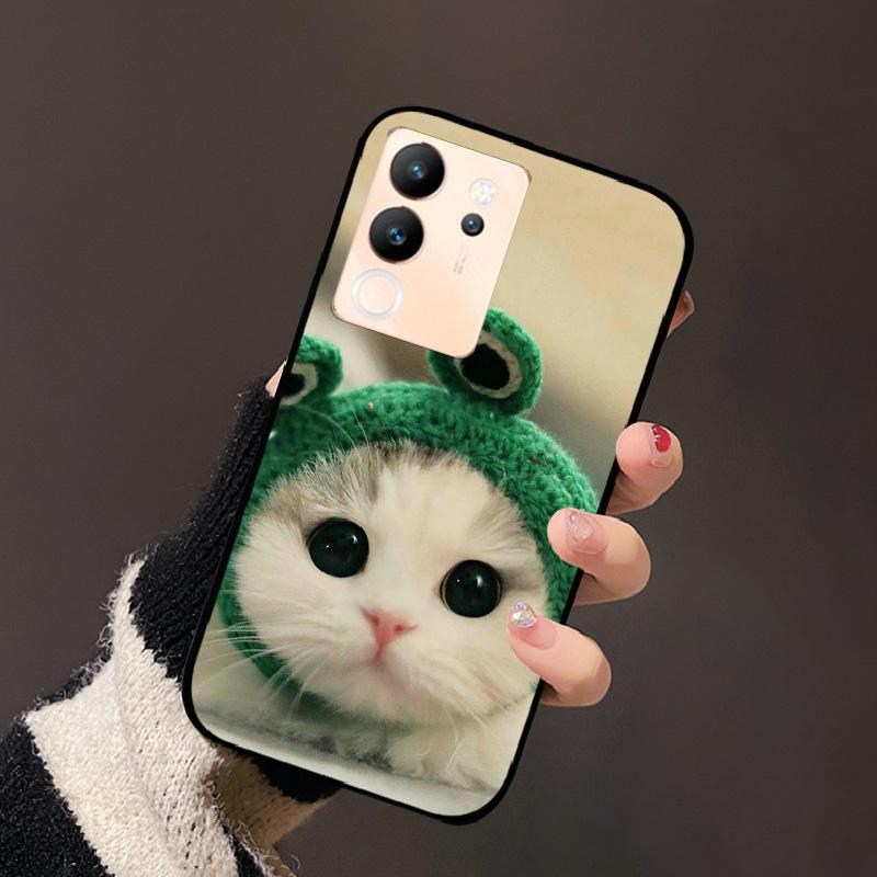 For Vivo V30 Lite 5G Case Fashion Cat Astronaut Flower Phone Bag For Vivo V30Lite 5G Luxury Protector Fundas Black Coque