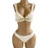 Europäischer und Amerikanischer Neuer Sexy Neuer Neckholder Unifarbener Badeanzug Damen Zweiteiliger Bikini Bikini Badeanzug