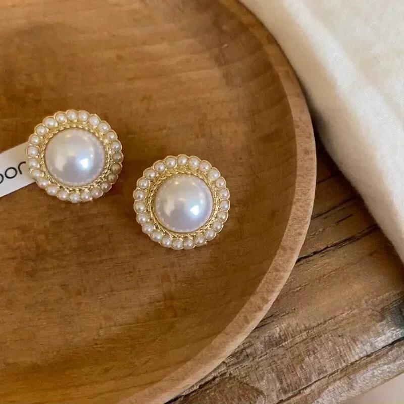 Fashion Bohemian Big Imitation Pearl Stud Earring Mascot Ornaments For Women Valentine's Accessories Gift Wholesale