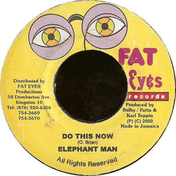 

7inch Record ELEPHANT MAN / RED RAT - Do This Now / Never Listen NONE Fat Eyes Record 2000 Jamaica Reggae, Ska & Dub Used