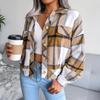 Autumn and Winter Plaid Lantern Long Sleeve Tweed Jacket