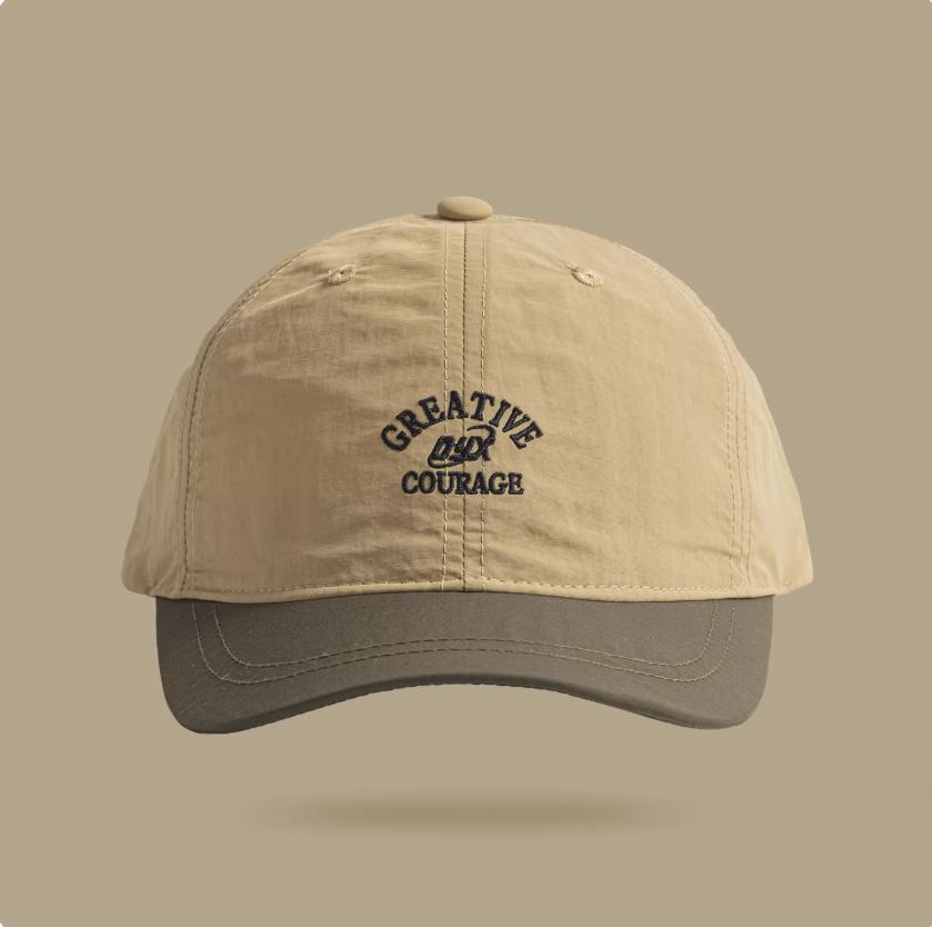 Short Brim Running Baseball Cap Unisex Quick-Dry Mesh Letter Decor Retro Fashion Color Block Outdoor Hat