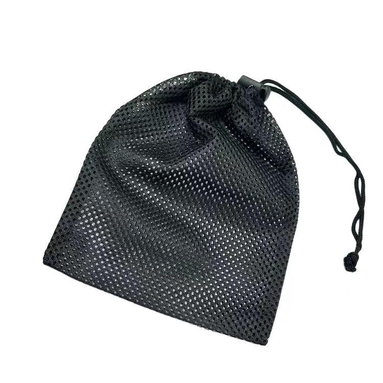 Schwarzer Polyester Kordelzug Netz Aufbewahrungsbeutel