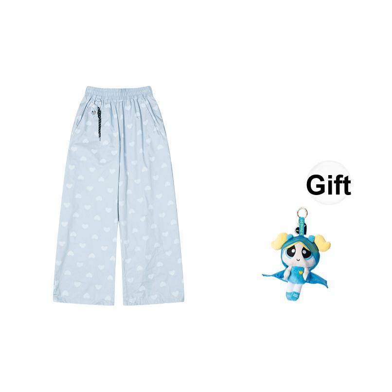 Puma X The Powerpuff Girls All Over Heart Print Loose Fit Wide Leg Casual Pants Women bottoms 63852168
