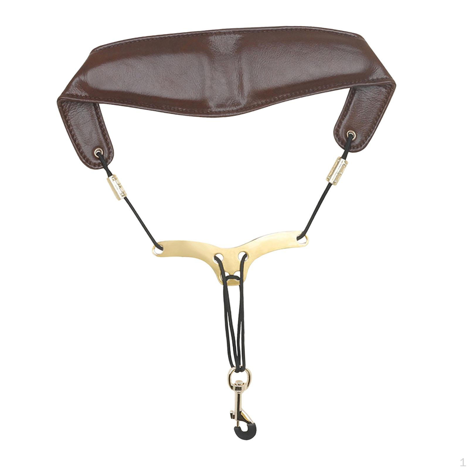 

Мягкий держатель из искусственной кожи с шейным ремешком для саксофона для музыкального инструмента кларнета coffee color