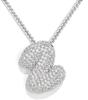 Cz Zircon Fat Initial A-Z Letters Balloon Bubble Pendant Necklace For Women Men Stainless Steel Box Chain Hip Hop Iced Jewelry