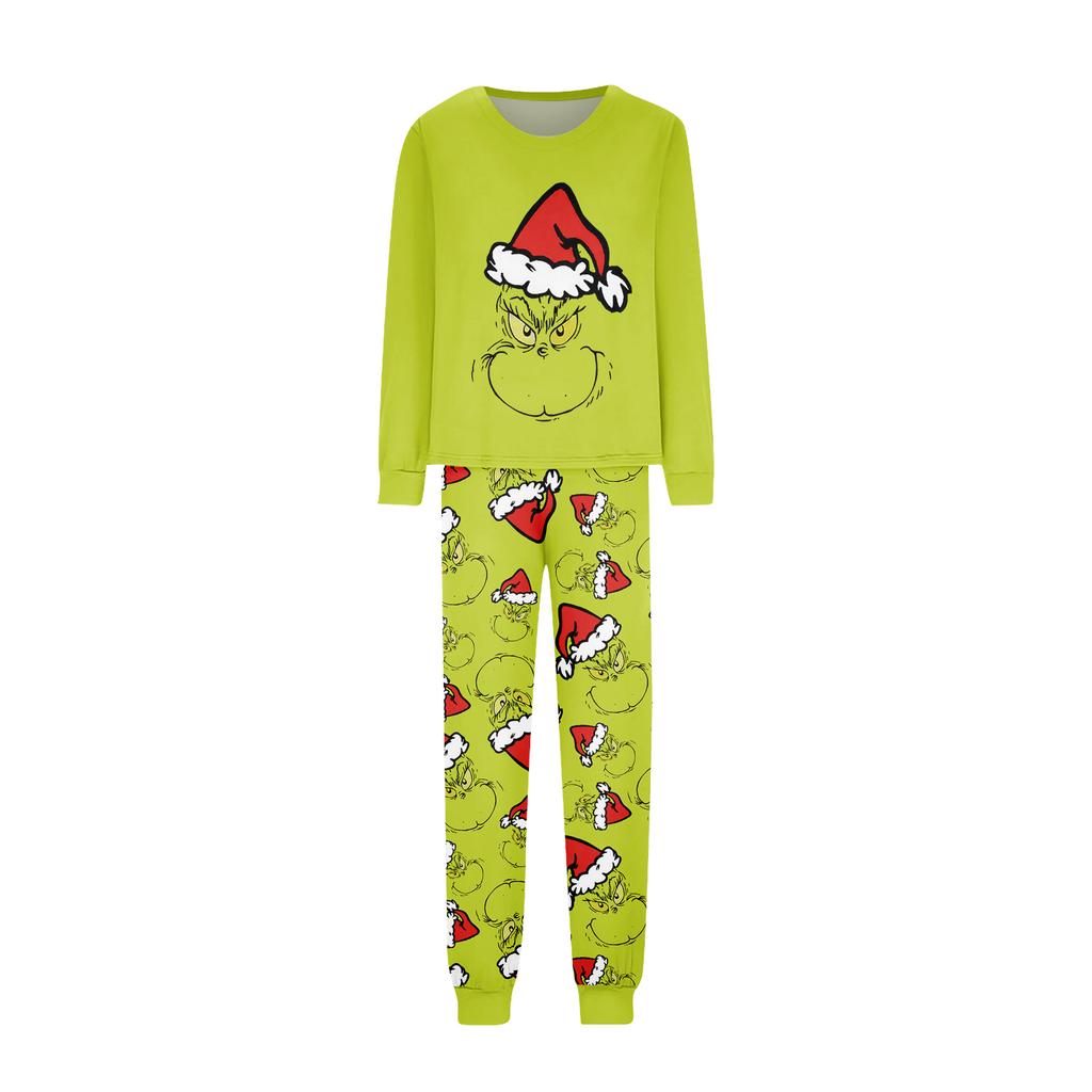 Print Cute Family Set Pajamas, Home Clothes, Family Set Long Sleeve Top Pants Set