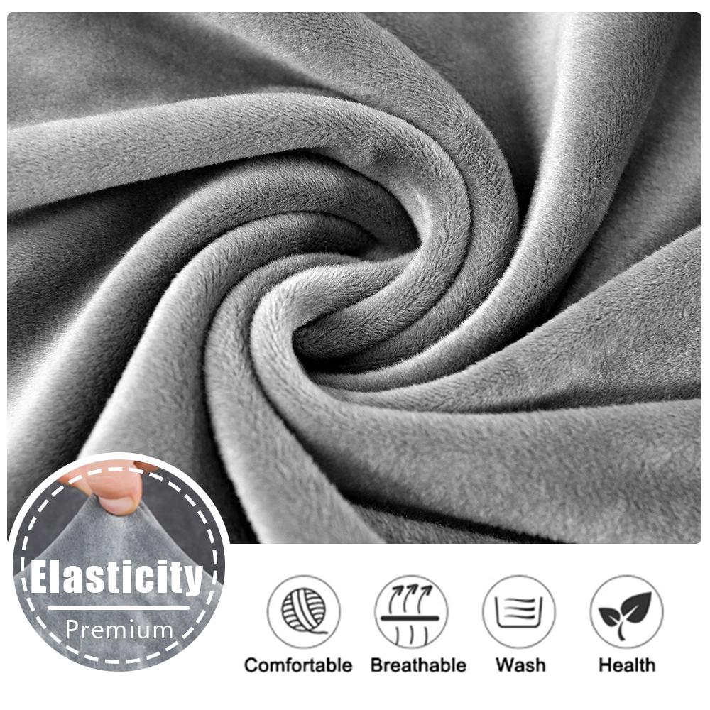 Thick Velvet Plush Sofa Cover For Living Room 1/2/3/4 Seater Elastic L Shaped Corner Armchair Sofa Slipcover Furniture Protector