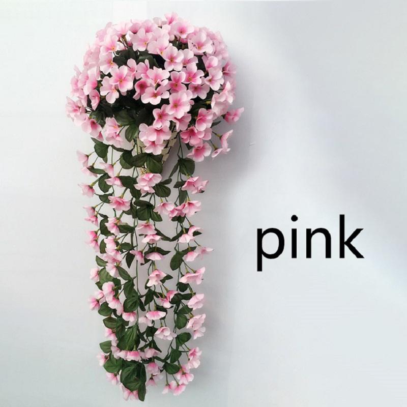 

1 шт. Искусственные фиолетовые подвесные цветочные лианы, пластиковые искусственные цветы, настенный декор, растения, гирлянда для свадьбы, украшения для дома, сада розовый