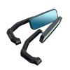 1 Pair Motorcycle Bar End Side Rearview Mirrors For Scooter ATV Motorbike Bike Handlebar Anti-Glare Blue Glass Rear View Mirror