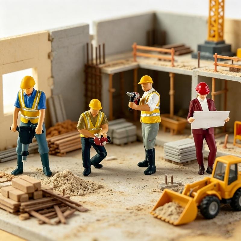 Precisions 1:64 Construction Building Worker Miniature Model Ideal For Architectural Scene And Hobbyists Ornaments Gift