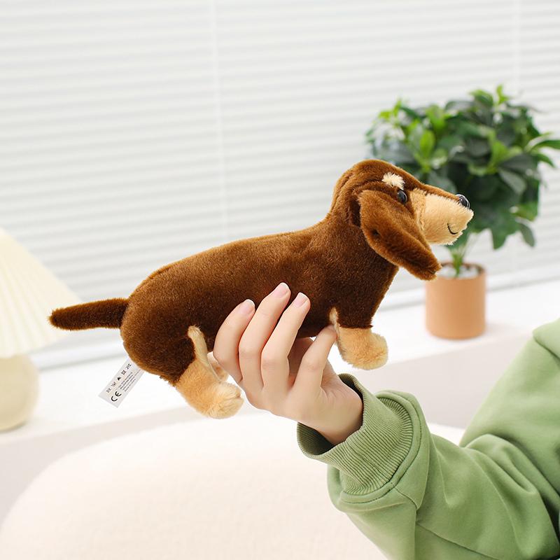 25CM Kawaii Dessin Animé Simulation Teckel Anime Animal en Peluche Jouet pour Enfants Mignon Chien Poupée Faite à la Main Cadeau de Festival