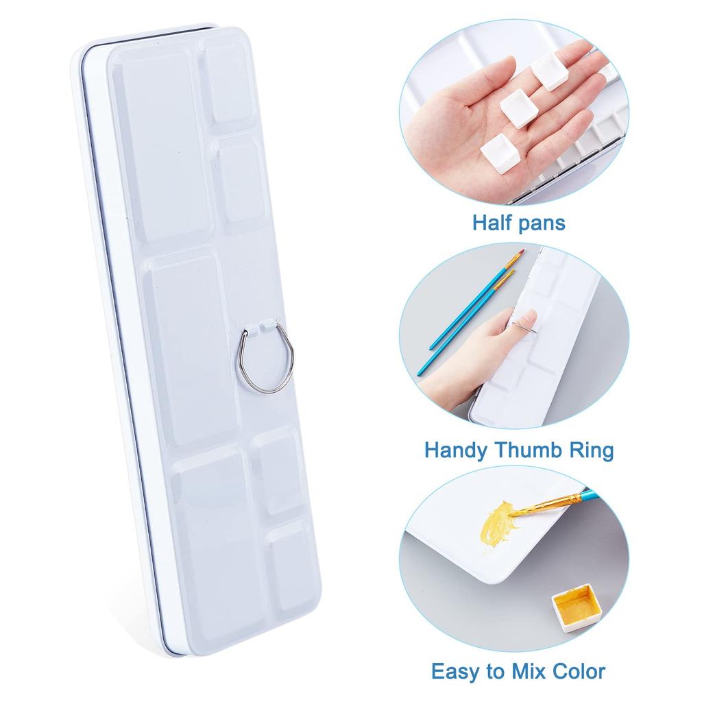 PH PandaHall Palette for Watercolor Painting Double Sided Watercolor Case Paint Case Pigment Palette Painting Supplies Painting Plate with Lid Paints