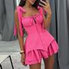 2025 Summer Elegant Bow Tie Lace-up Irregular Camisole Dress for Women